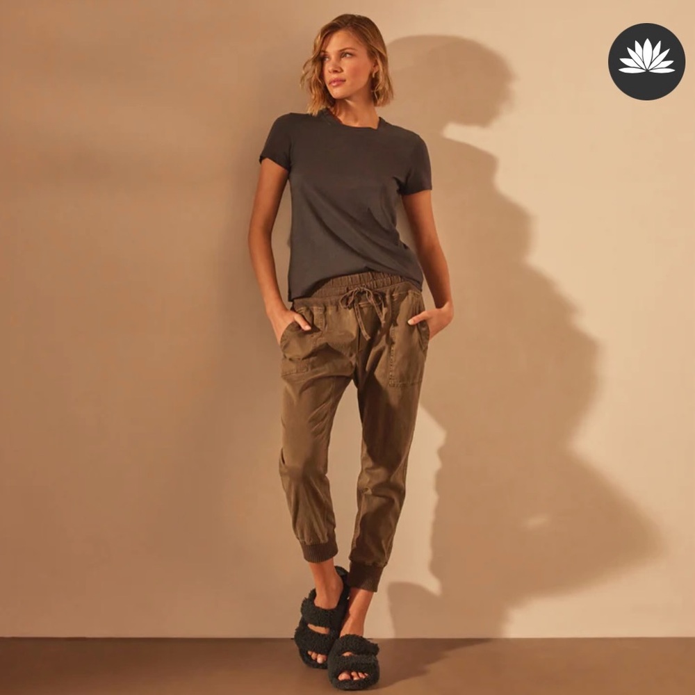 James Perse Mixed Media Pant - Army Green size 1 / XS